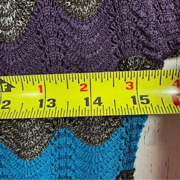 Apple Bottoms Womens Y2K Sweater Knit Zig Zag Brown Green Crewneck Long Sleeve - Picture 12 of 15